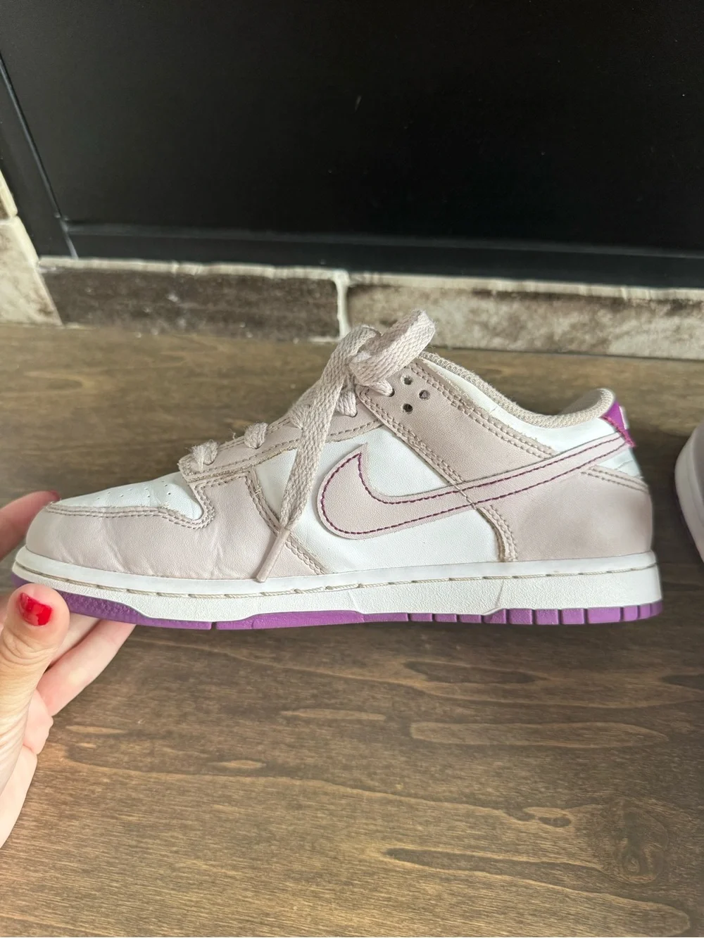 Nike Dunk Low Kids Sneaker Platinum Violet Leather US 3Y FB9109-102
